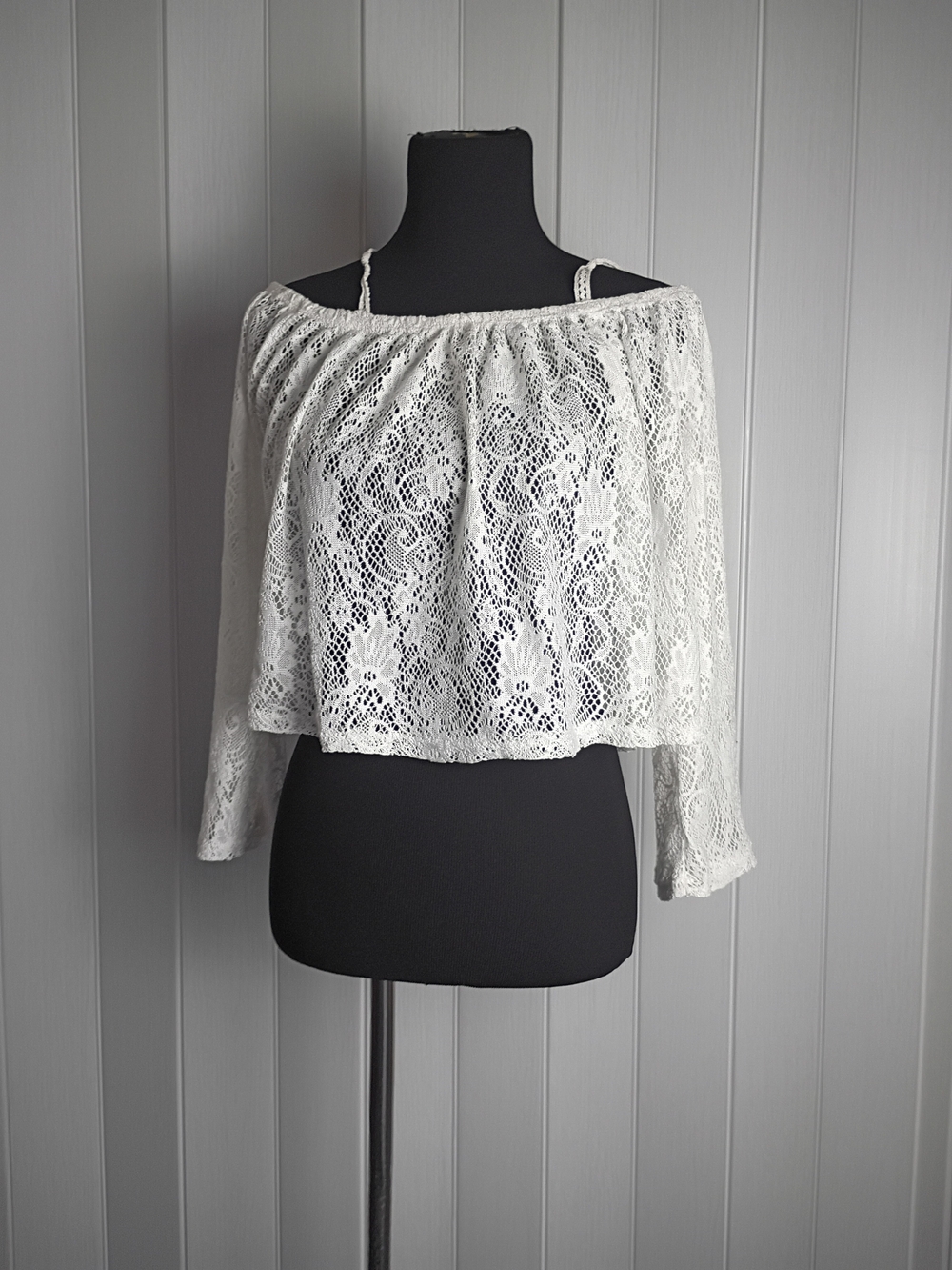 White Lace Off-Shoulder Women’s Top